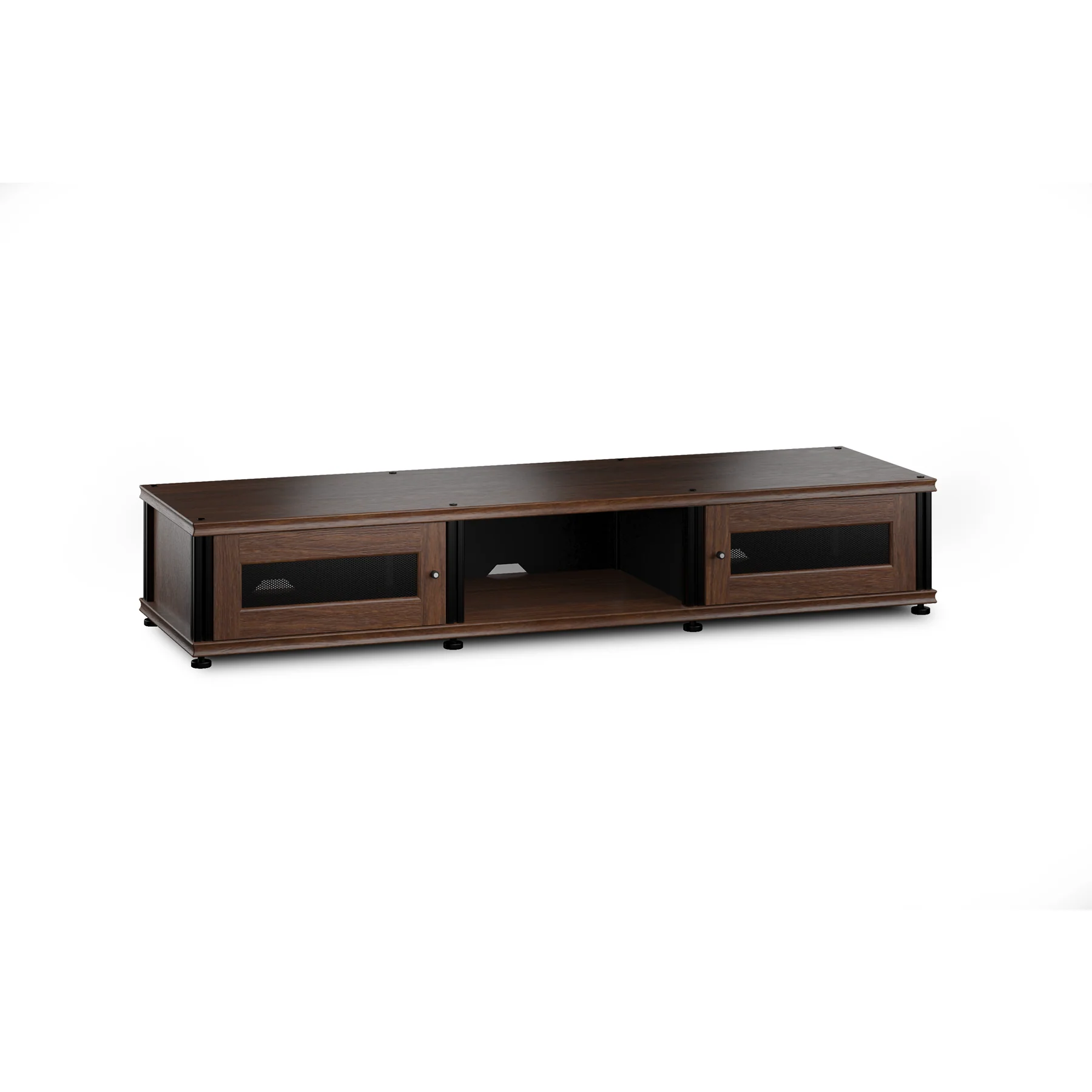 Salamander Synergy 132 - Triple Wide AV Cabinet (Walnut with Black Posts)