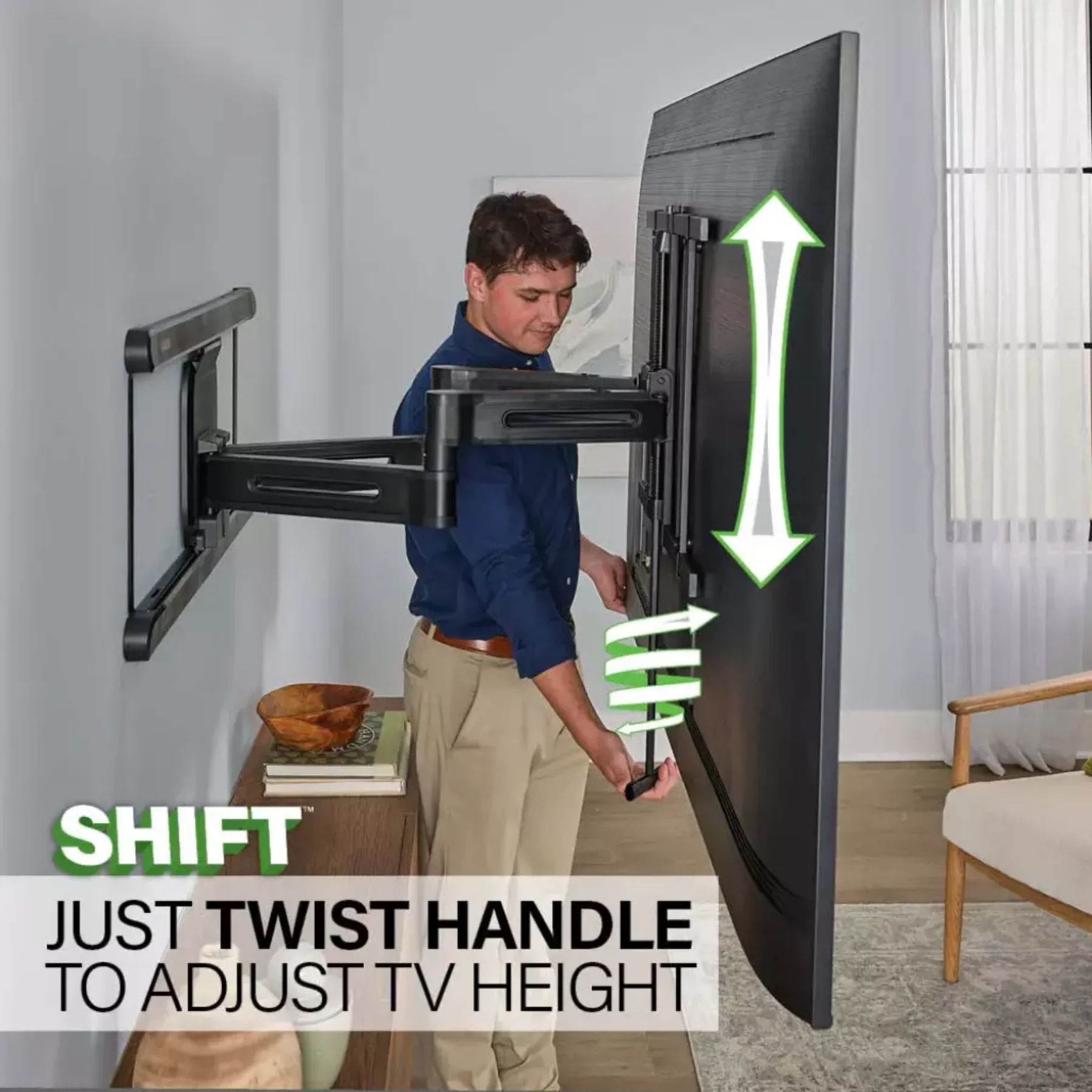 SANUS Advanced Full-Motion 4D + Shift TV Wall Mount for 42" - 90" - Image 3