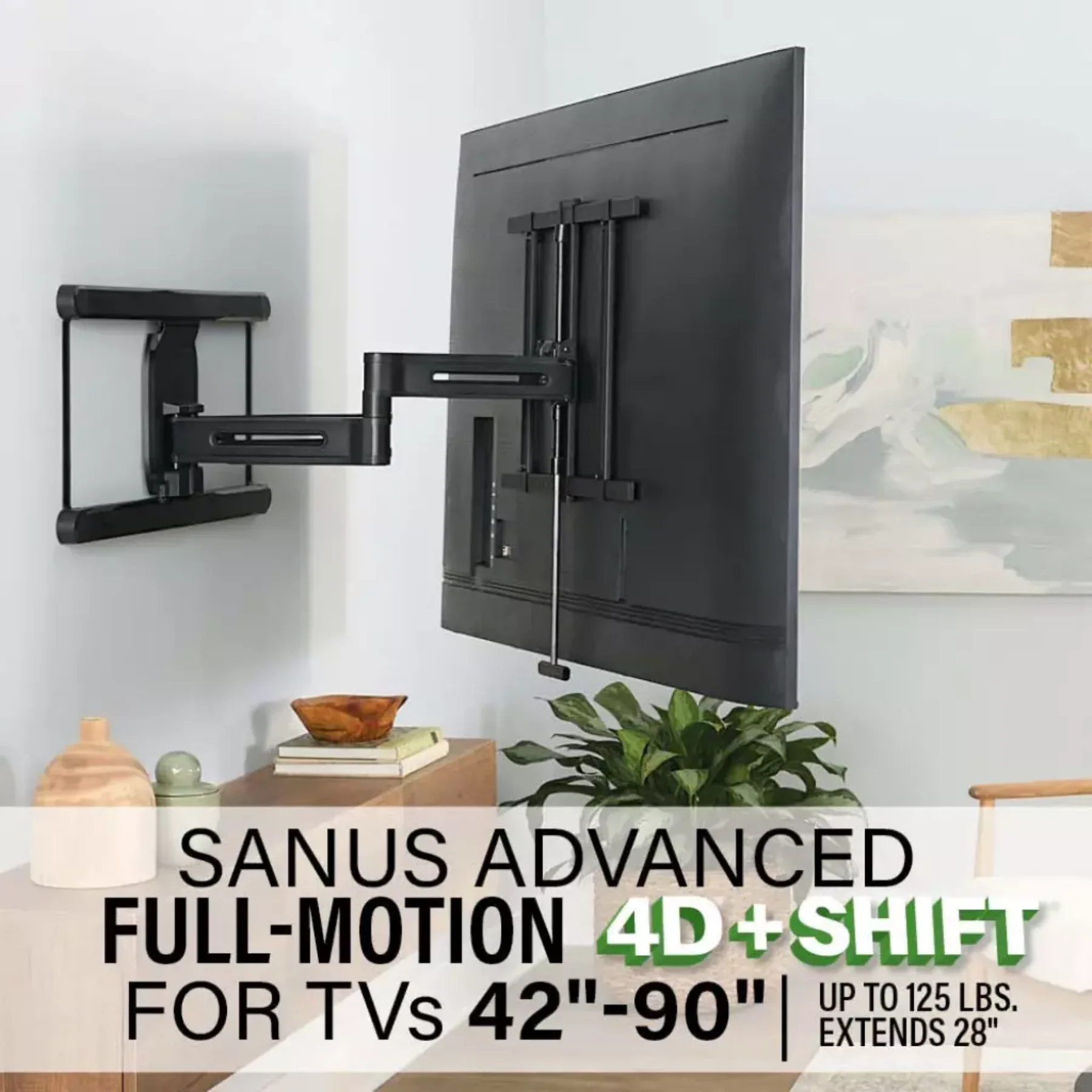 SANUS Advanced Full-Motion 4D + Shift TV Wall Mount for 42" - 90" - Image 4