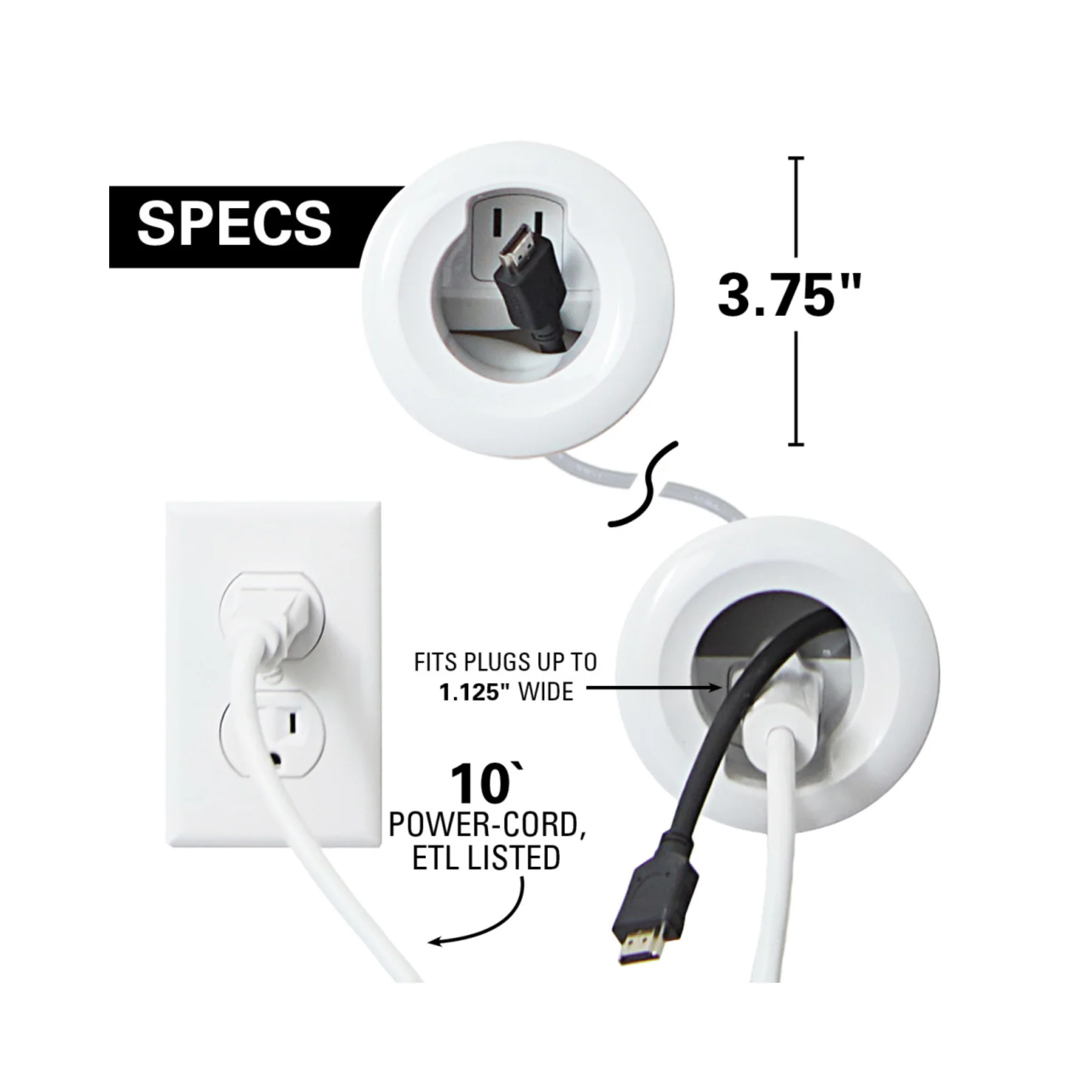 Sanus In-Wall Power & Cable Management Kit - Clearance / Open Box - Image 2