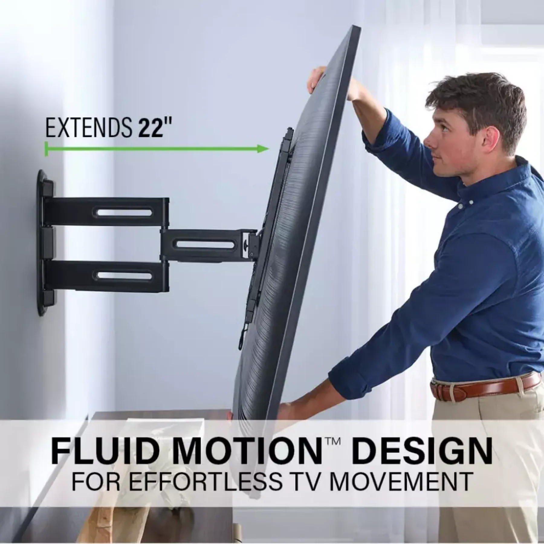 SANUS VMF822 Advanced Full-Motion 4D® + Shift™ TV Wall Mount for 32"–65" TVs - Image 4