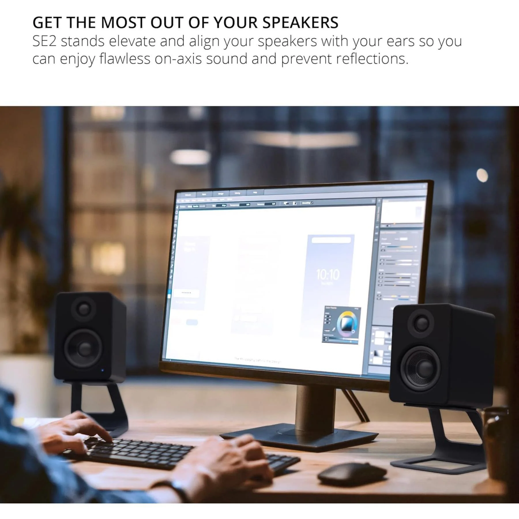 SE2 - Desktop Speaker Stands (Black) - Image 5