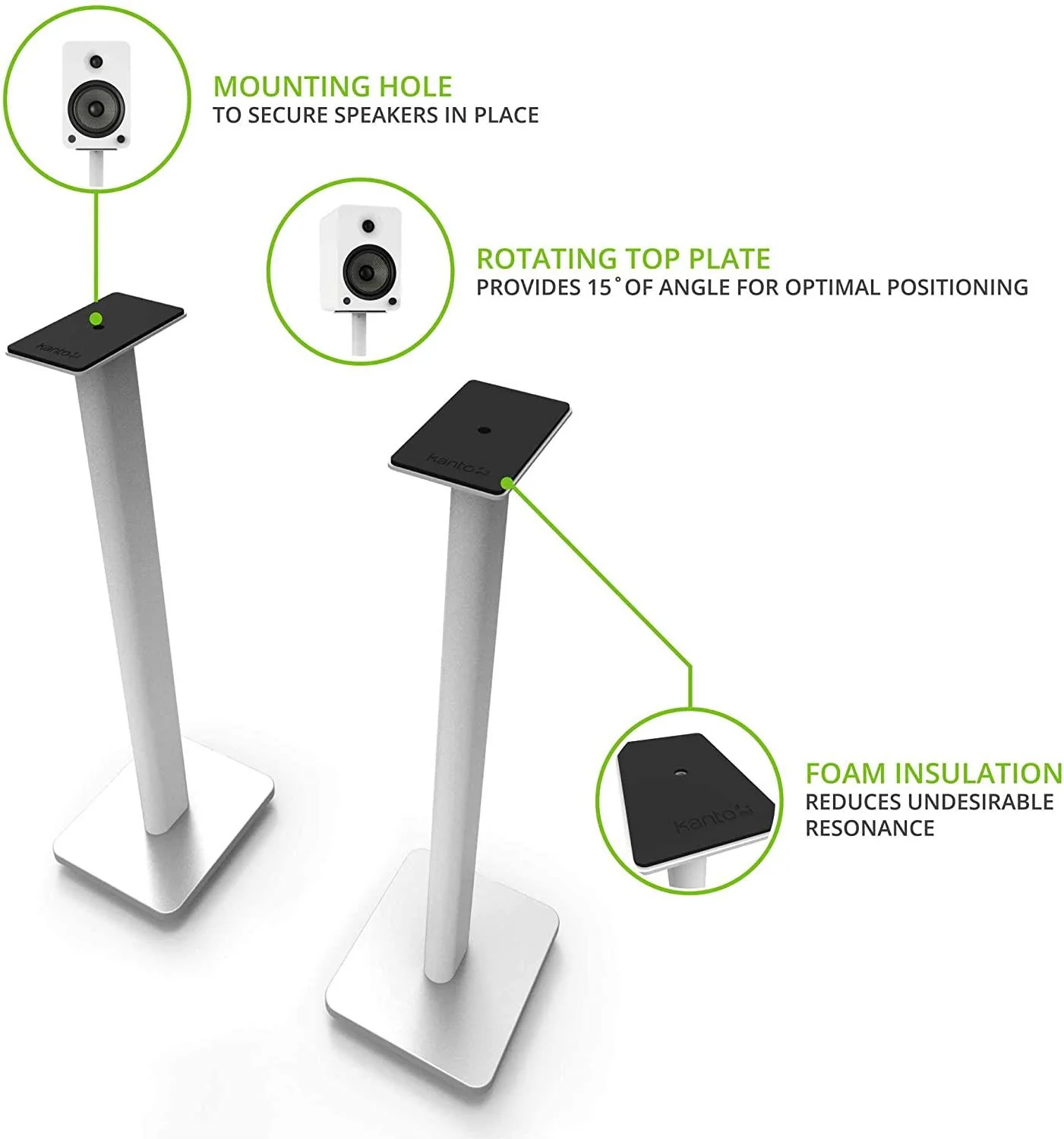 Kanto SP26PL - 26" Bookshelf Speaker Floor Stands - Image 9