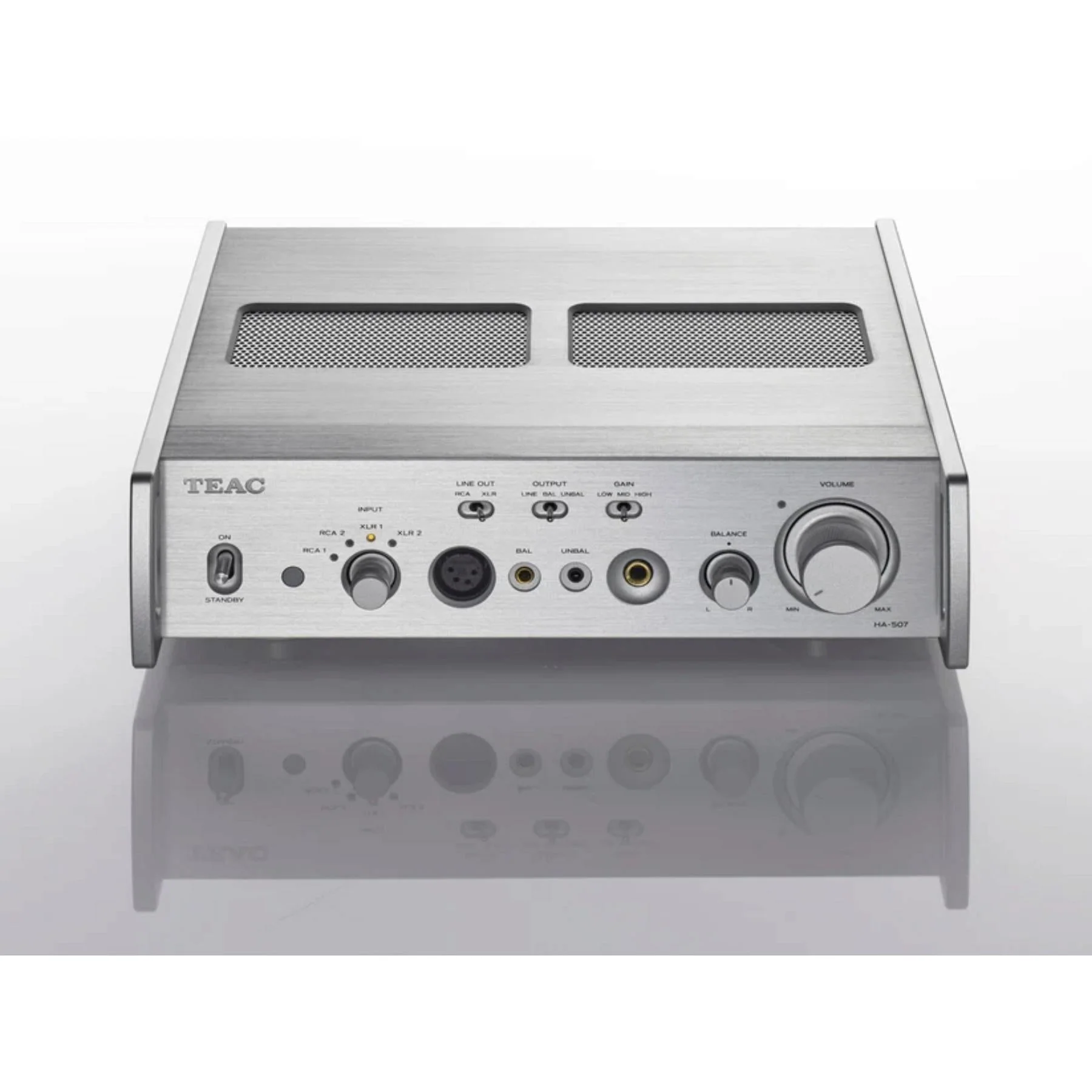 TEAC HA-507 Pure Analog Headphone Amplifier & Preamplifier – Silver - Image 3