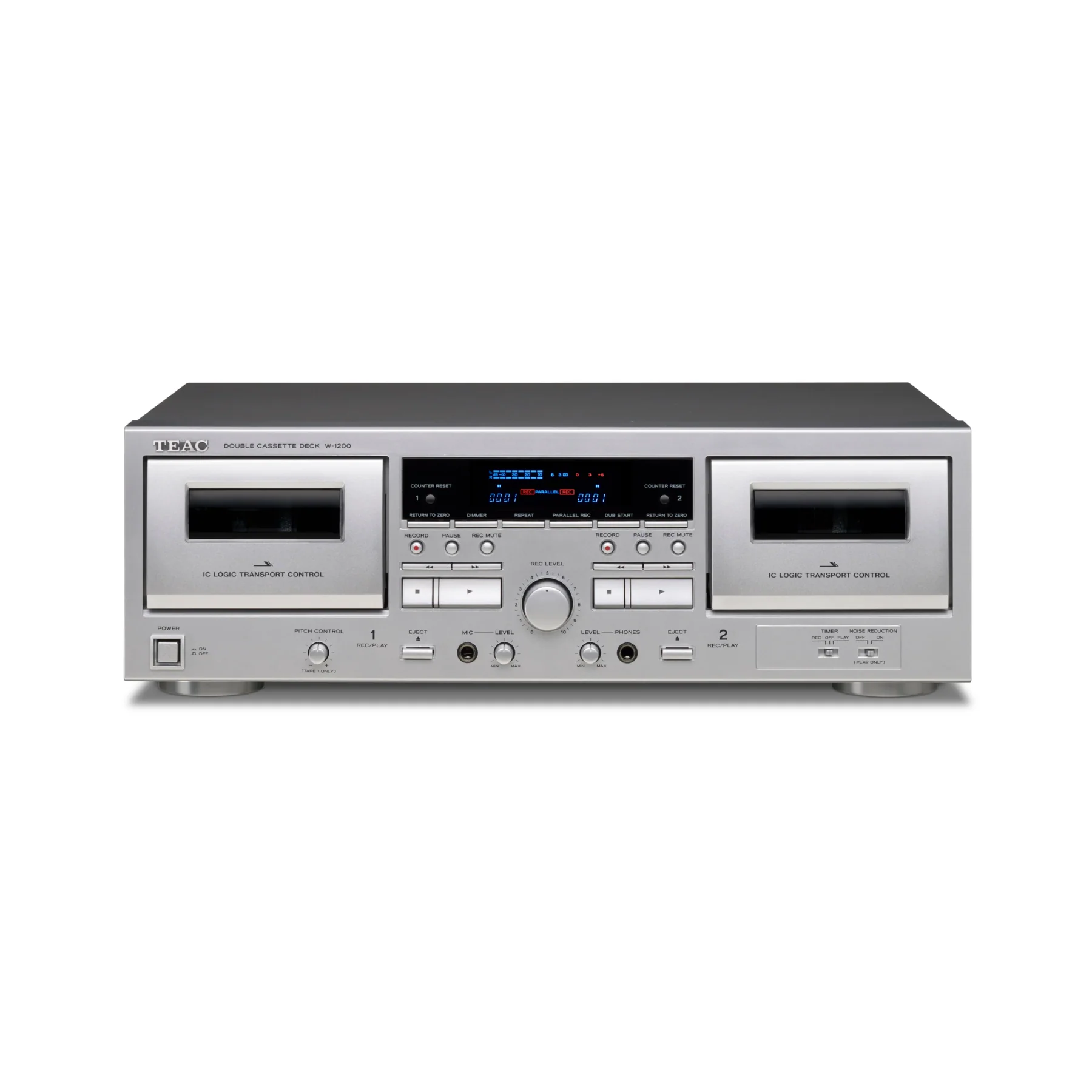 TEAC W-1200 Double Cassette Deck - Silver - Clearance / Open Box