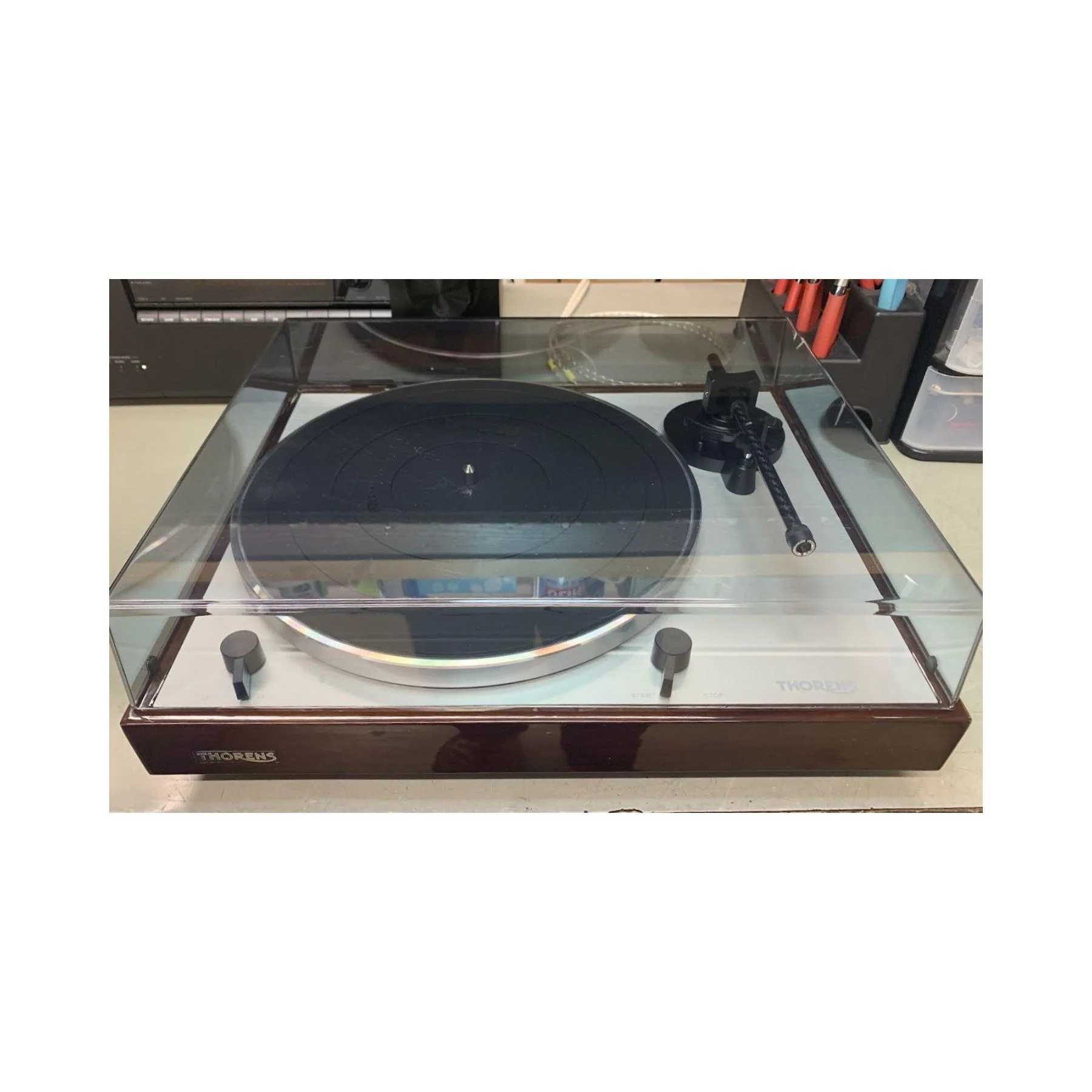 Thorens TD 402 DD Automatic Turntable with Built-In MM Phono Stage - Walnut - Clearance / Open Box - Image 2