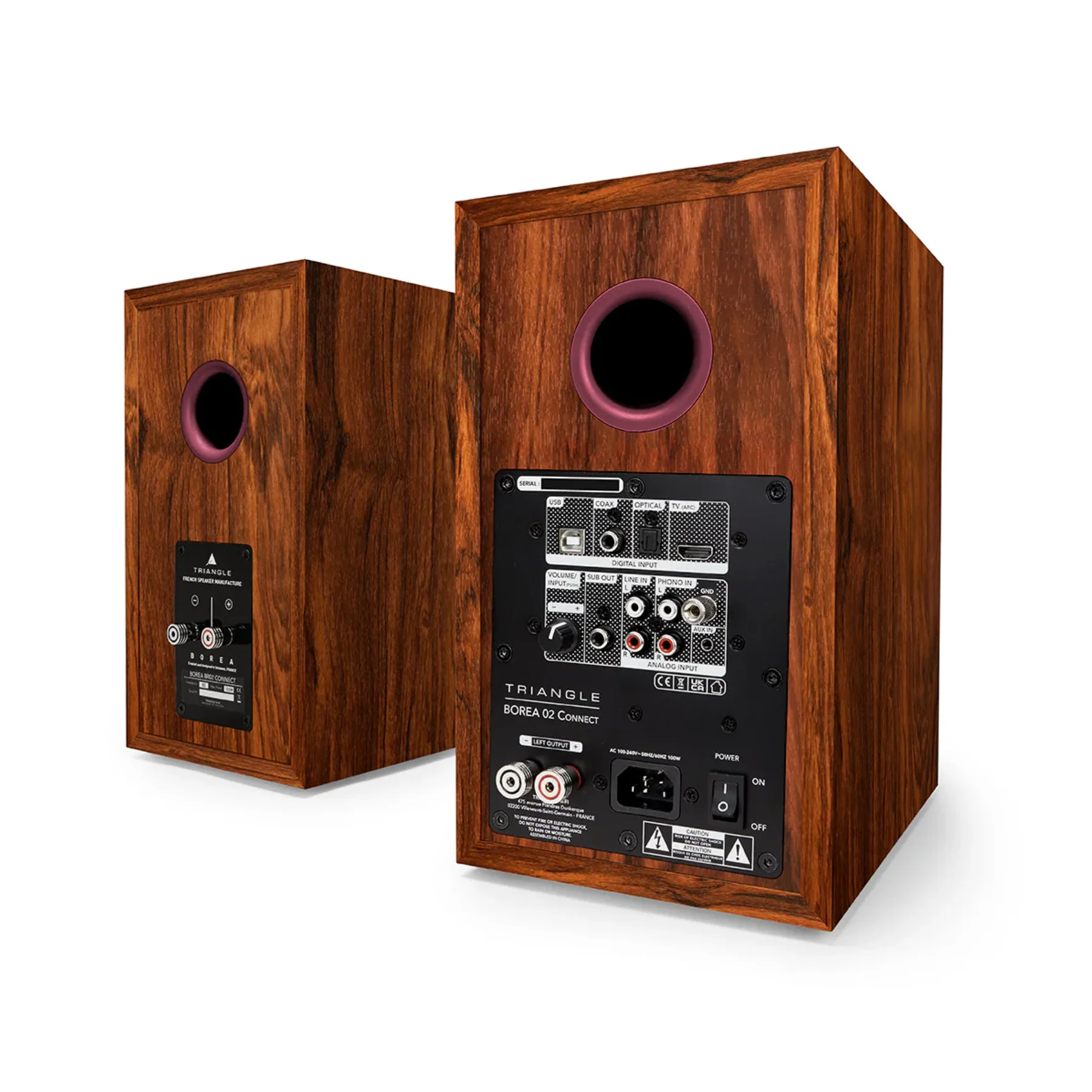 Triangle Borea BR02 Connect Wireless Powered Bookshelf Speaker With Arc - Burgundy Edition - Clearance / Open Box - Image 2