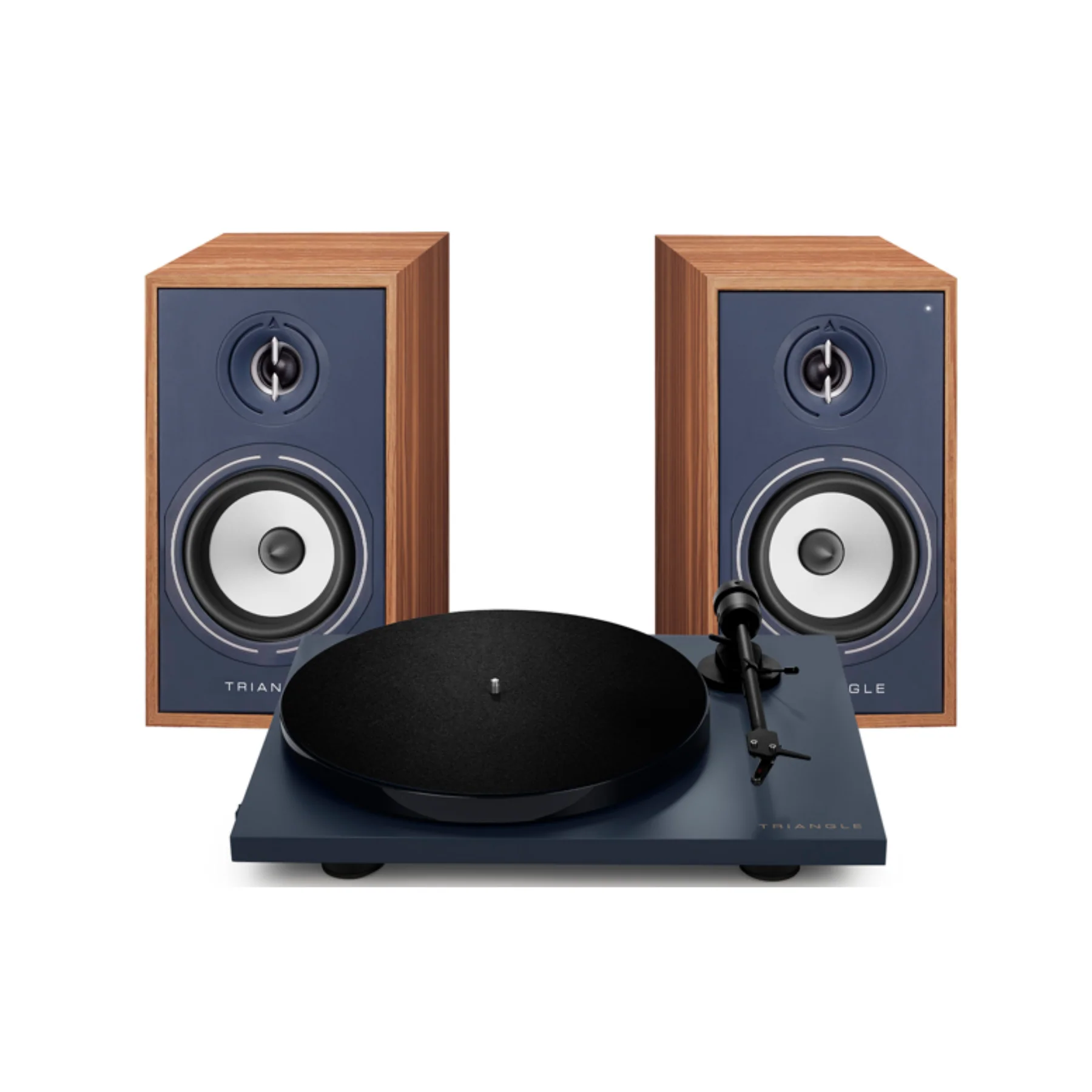 Triangle Lunar 1 Turntable with Borea BR02 Connect Wireless Powered Bookshelf Speaker With Arc