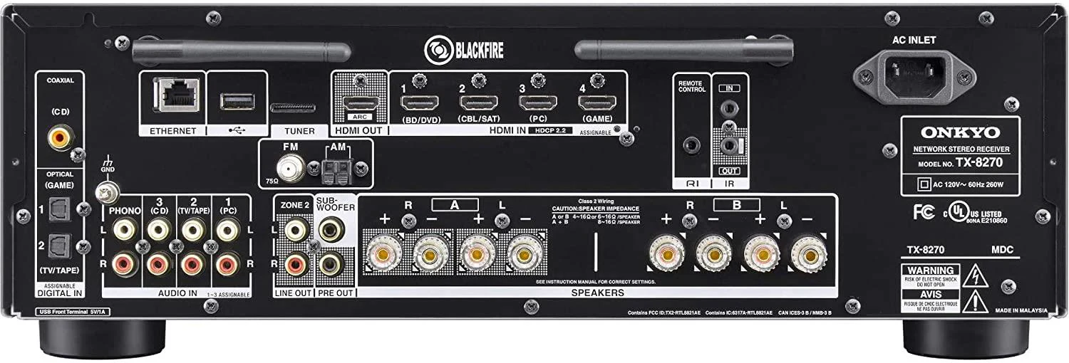 Onkyo TX-8270 - 2 Channel Network Stereo Receiver with 4k HDMI - Image 4