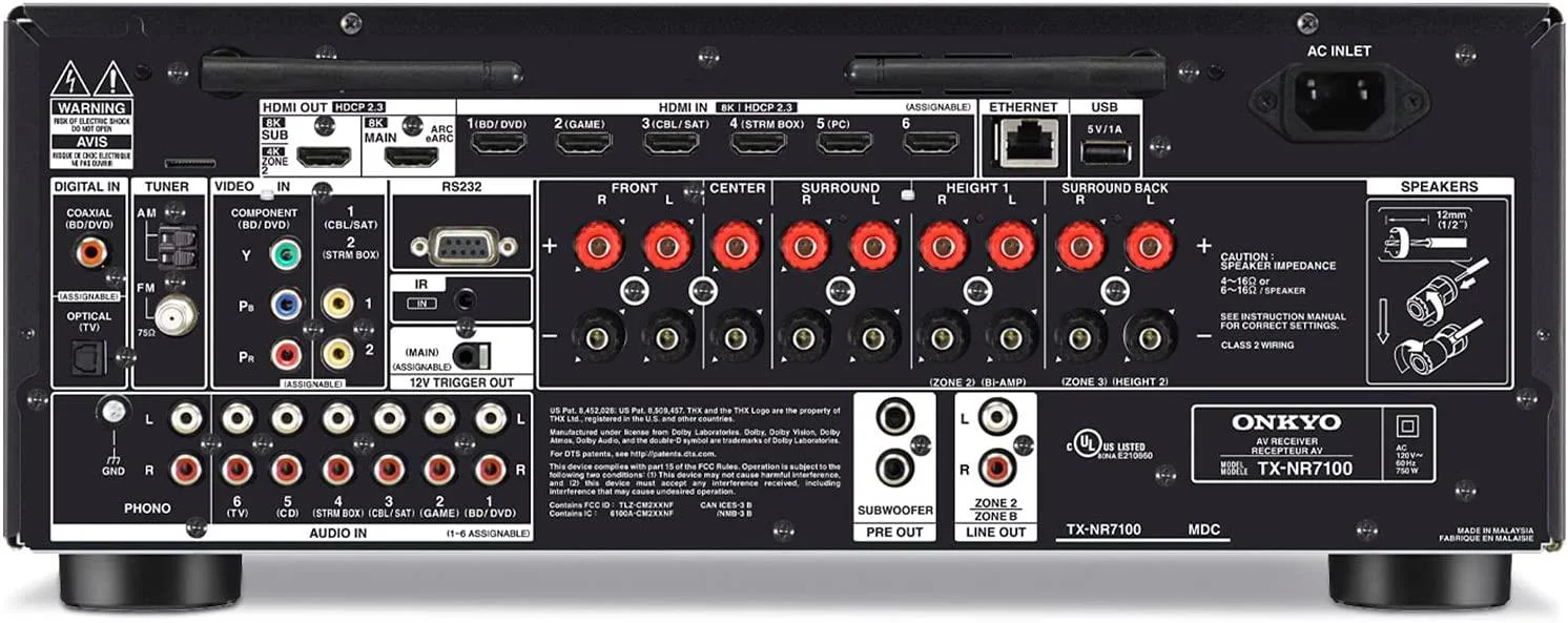 Onkyo TX-NR7100 - 9.2-Channel THX Certified Dolby Atmos AV Receiver - Image 3