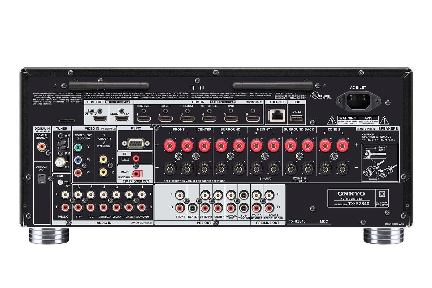 Onkyo TX-RZ840 - 9.2 - Channel Network A/V Receiver - Image 5