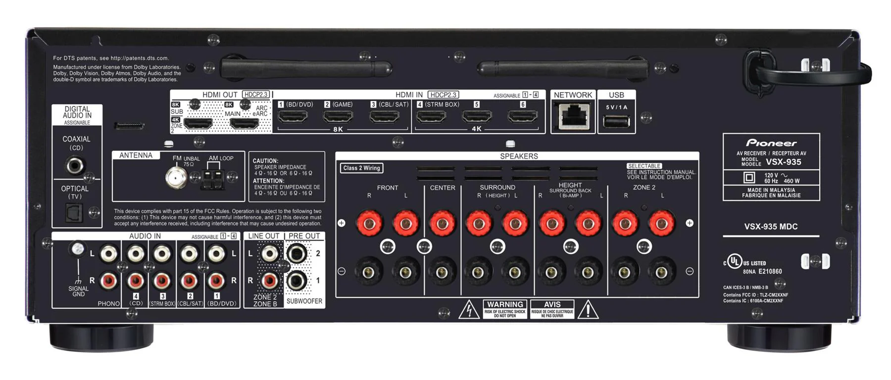 Pioneer VSX-935 - 7.2-Channel Network AV Receiver - Image 4