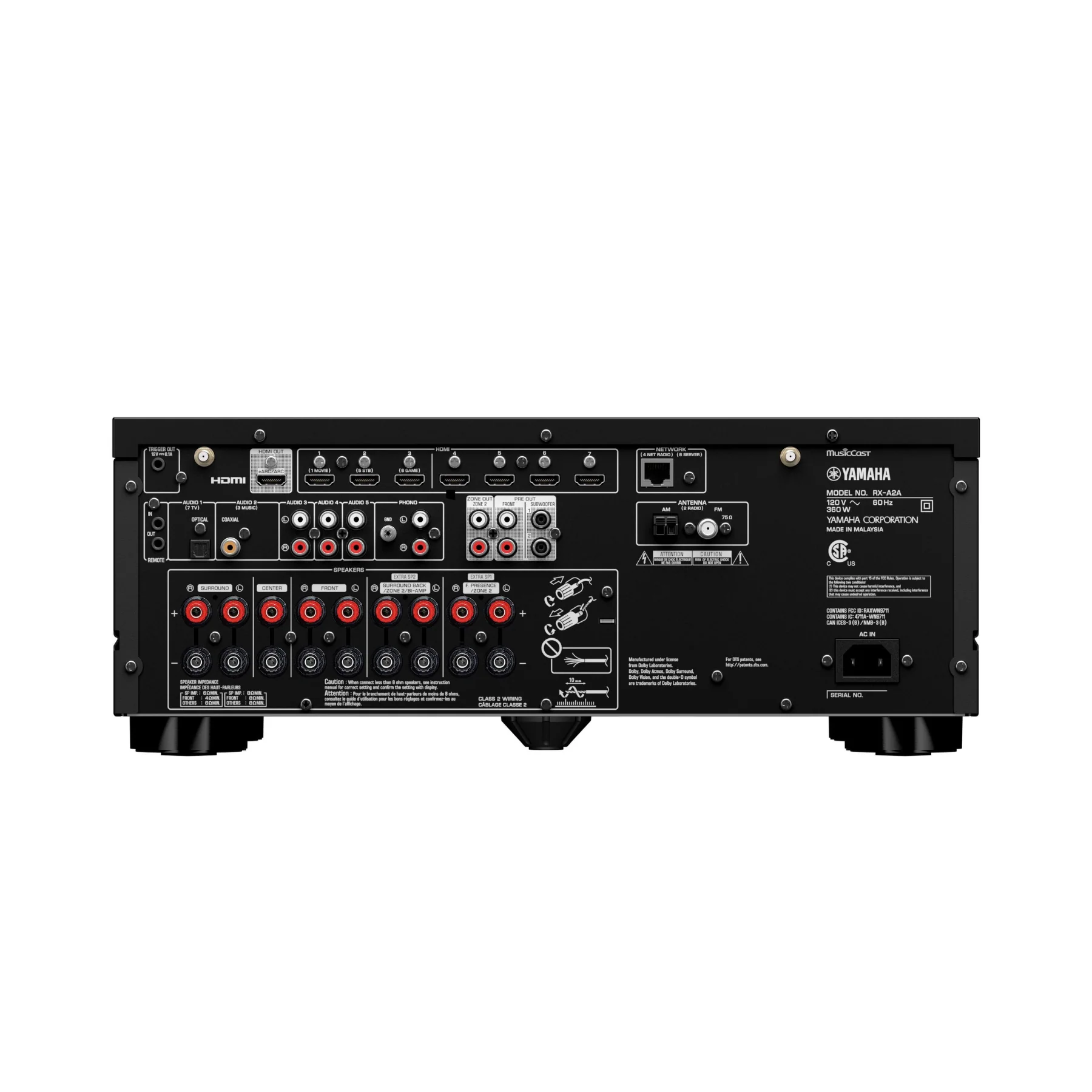 Yamaha RX-A2A AVENTAGE 7.2-Channel AV Receiver with 8K HDMI and MusicCast - Customer Return - Image 2