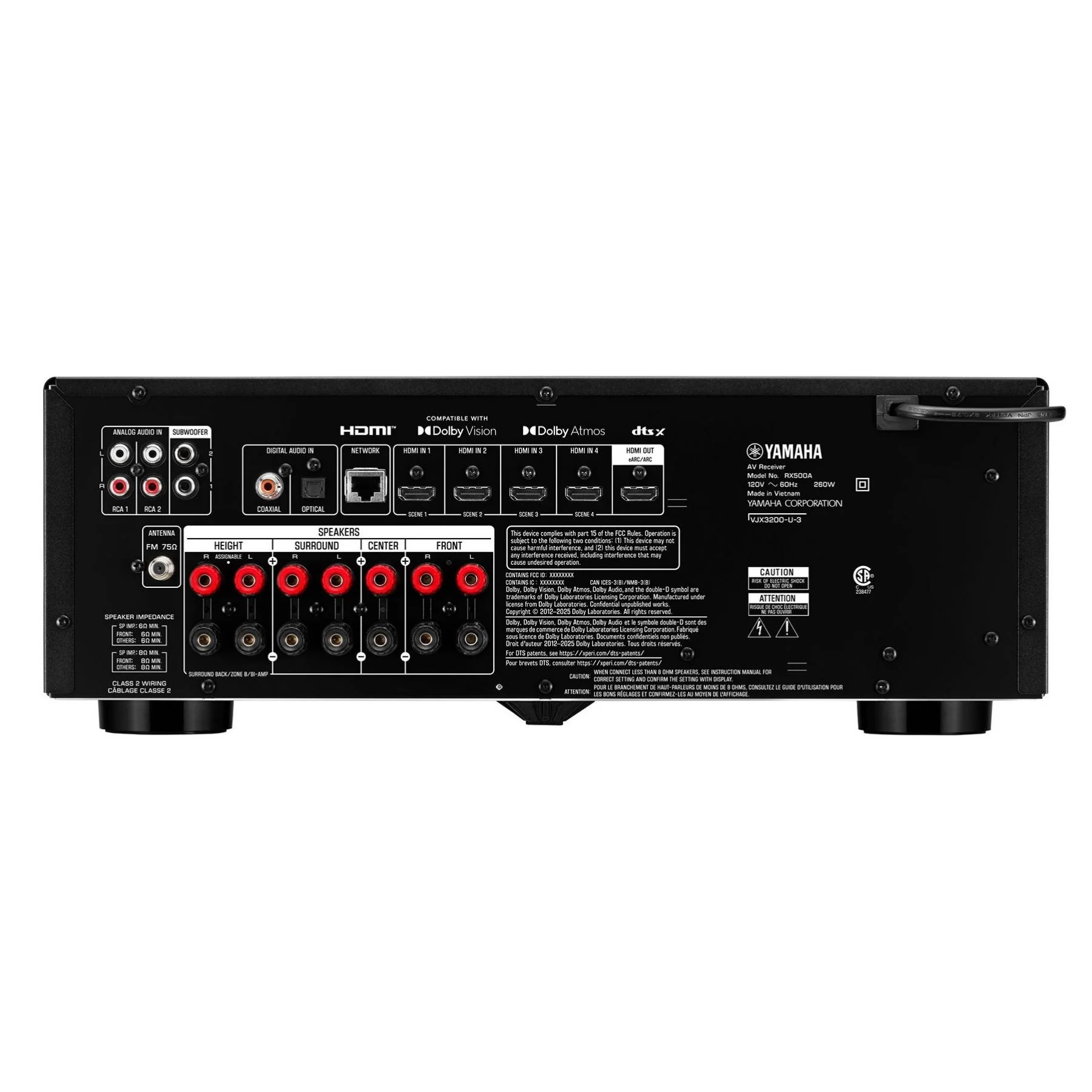 Yamaha RX500A 7.2-Channel 8K Home Theater AV Receiver - Image 2
