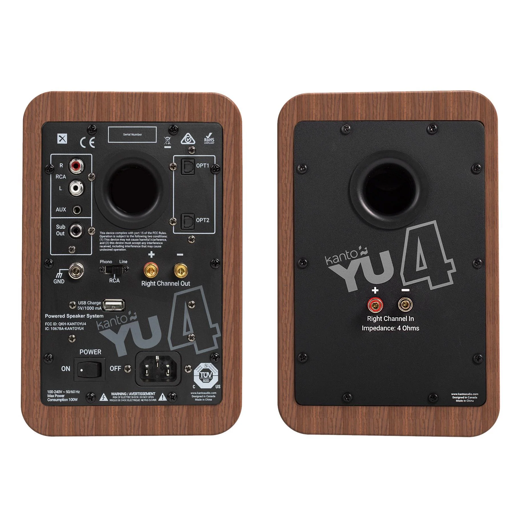 Kanto YU4 Powered Desktop speakers with Bluetooth and Phono Preamp - Image 5